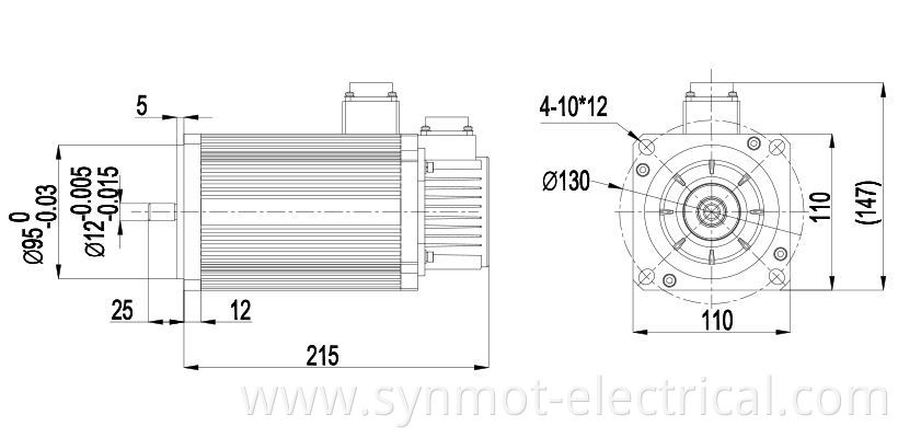 Synmot 1.5kW 1N.m 8000rpm 100hp pmsm motor high rpm